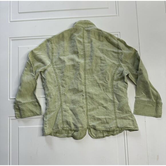 Mossimo Women’s Size Small S Olive Army Green Utility Light 100% Linen Jacket - Picture 4 of 4